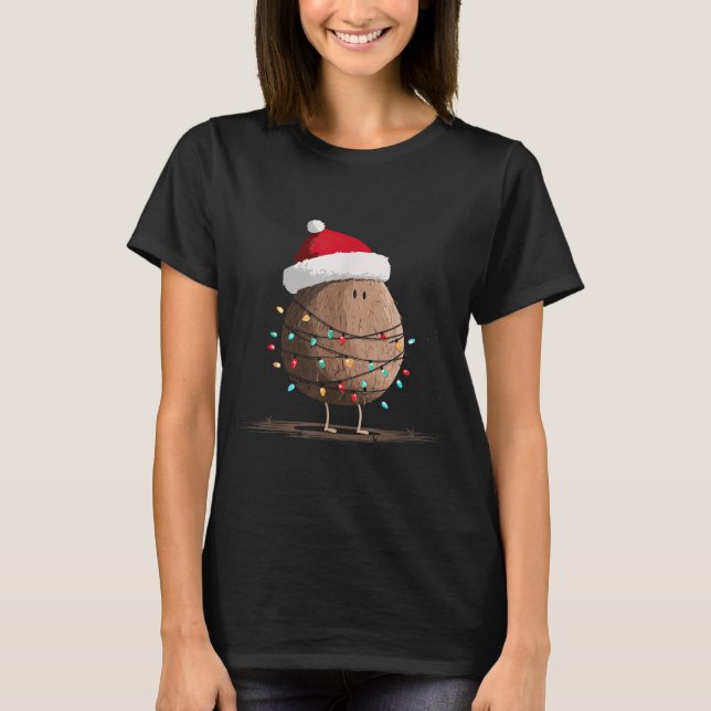 Funny Coconut Christmas Graphics Lights Lover  T-Shirt (Front)