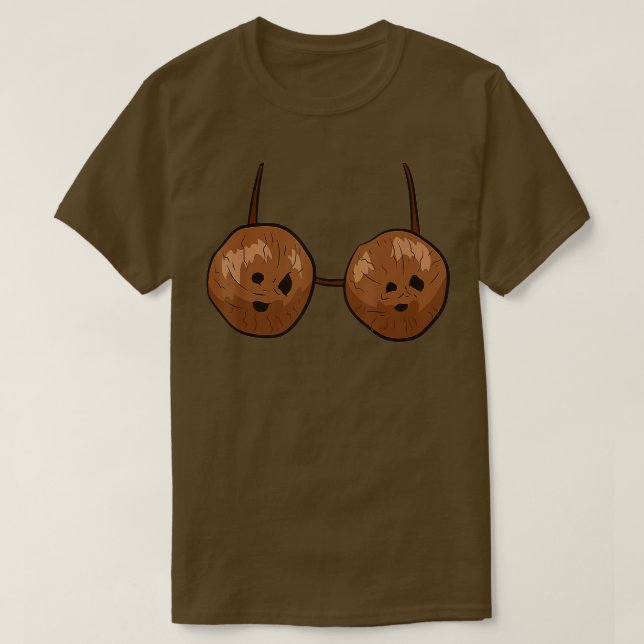 Funny Coconut Summer Coconuts Bra Funny Halloween  T-Shirt (Design Front)