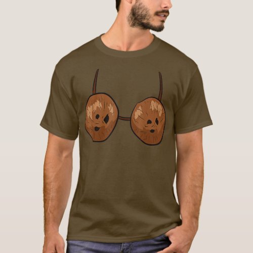 Funny Coconut Summer Coconuts Bra Funny Halloween  T_Shirt