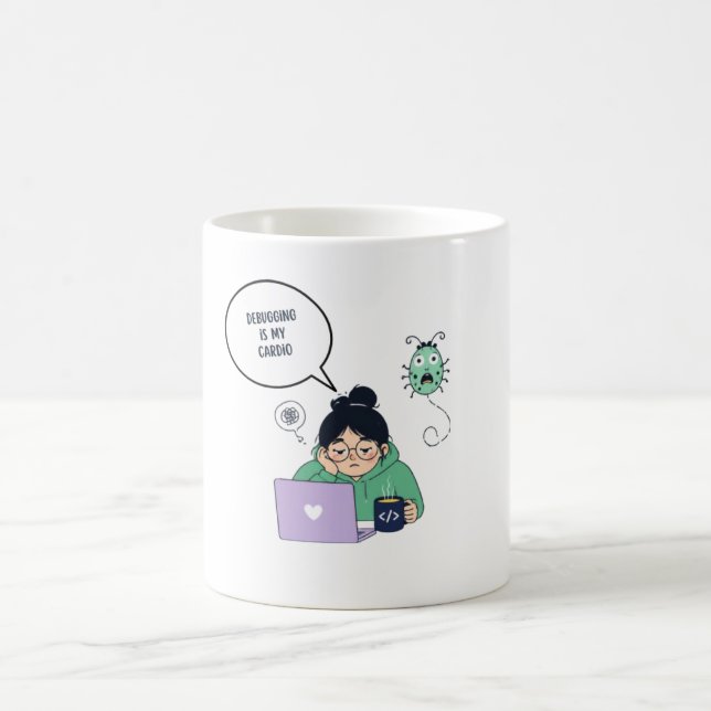 Funny Coding Debugging Humor  Coffee Mug (Center)