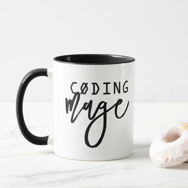 Funny Coding Mage Geek Chic Mug (With Donut)