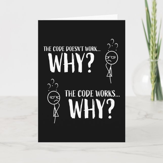 Funny Coding Programmer Gift for Geek Card (Front)