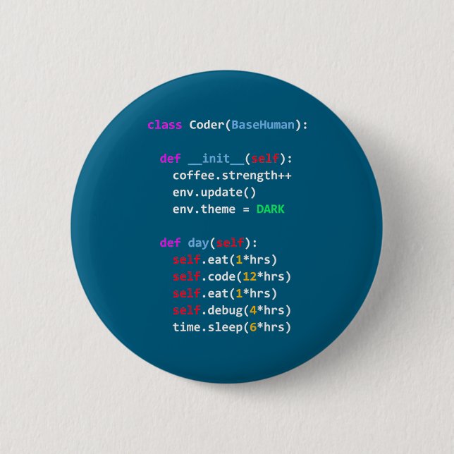 Funny Coding Python Cl Eat Code Sleep  Button (Front)