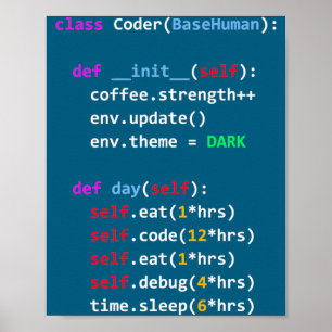 Funny Coding Python Cl Eat Code Sleep  Poster