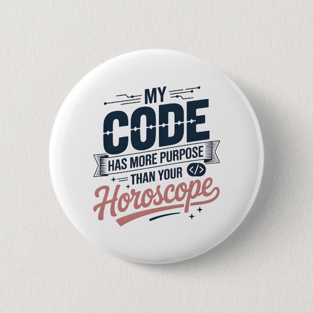 Funny Coding Quote AI Programmer Design Button (Front)