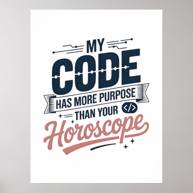 Funny Coding Quote AI Programmer Design Poster (Front)