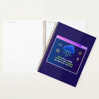 Funny Coding Residency,Retro Synthwave Neon Hacker Planner