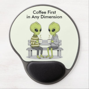 Funny Coffee and Aliens Gel Mouse Pad