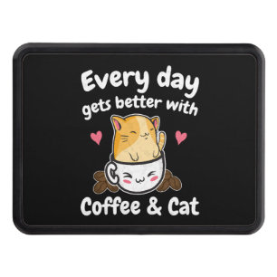 Funny Coffee And Cat Saying Caffeine Lover Barista Hitch Cover