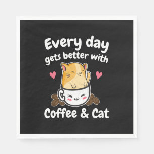 Funny Coffee And Cat Saying Caffeine Lover Barista Napkins
