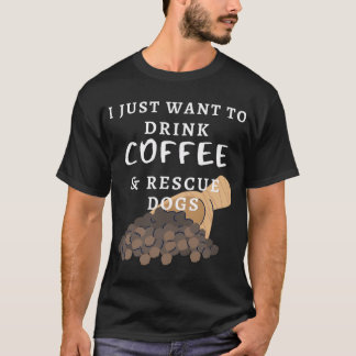 Funny Coffee and Dogs Golden Retriever German Shep T-Shirt
