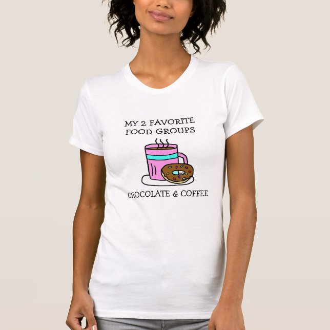 Funny Coffee and Donuts Humor T-Shirt (Front)