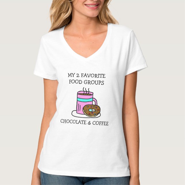 Funny Coffee and Donuts Humor T-Shirt (Front)