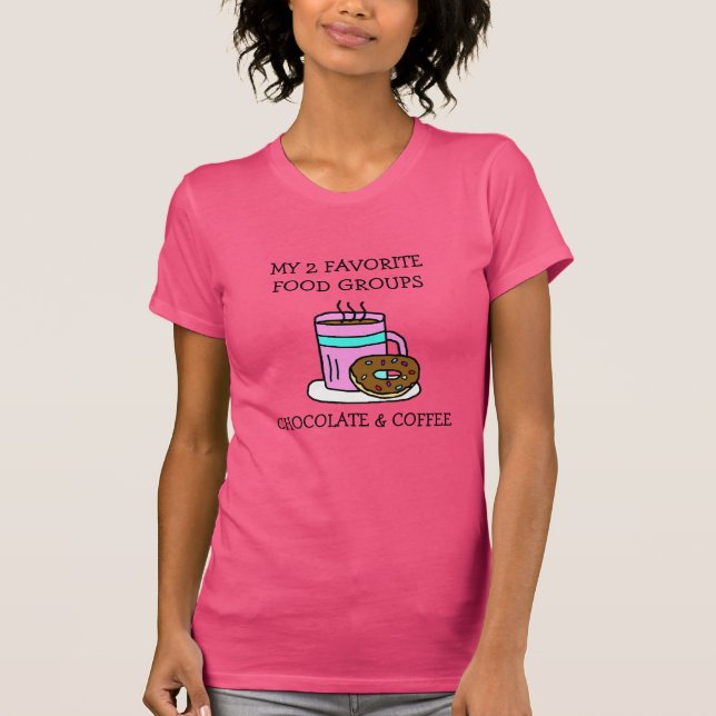 Funny Coffee and Donuts Humor T-Shirt (Front)