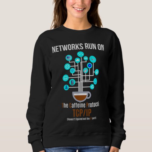Funny Coffee and TCPIP Network for Geeks and Nerds Sweatshirt
