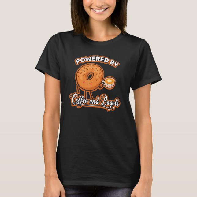 Funny Coffee Bagel Breakfast Brunch Bagel T-Shirt (Front)