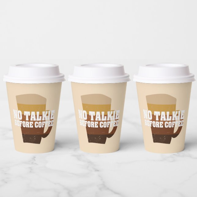 Funny coffee bar word art  paper cups (Multi)