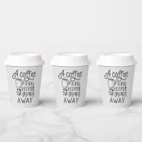 coffee bar funny word art paper cups