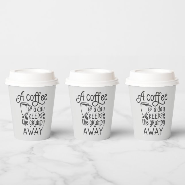 funny coffee bar word art Paper Cups  (Multi)
