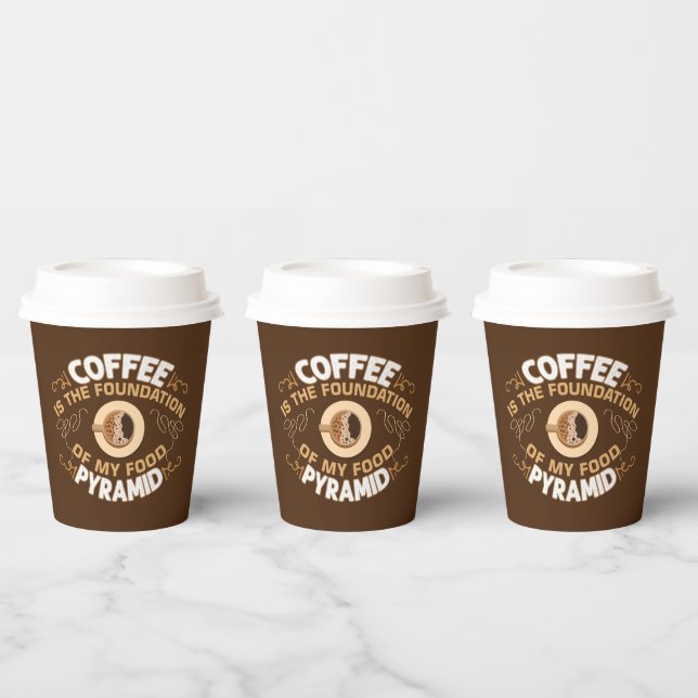 funny coffee bar word art paper cups (Multi)