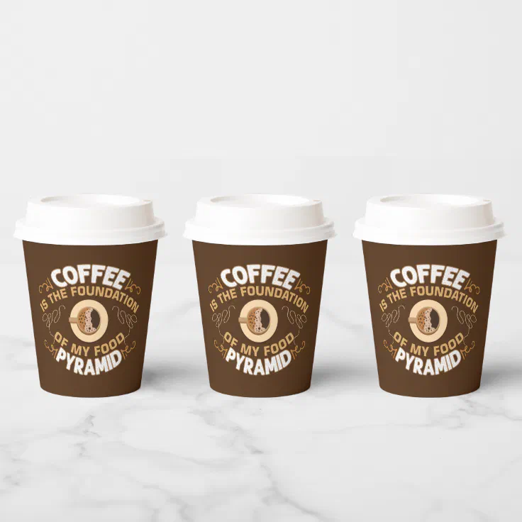 funny coffee bar word art paper cups | Zazzle