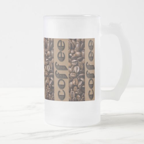 Funny Coffee Beans Typography Coffee Lover Glass Frosted Glass Beer Mug