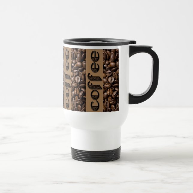 Funny Coffee Beans Typography Coffee Lover Travel Mug (Right)