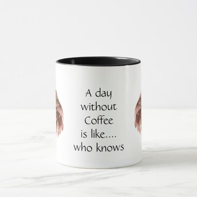 Funny Coffee, Caffeine, Quote Owl with Attitude Mu Mug (Center)