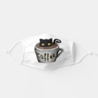 Funny Coffee Cat Cloth Face Mask