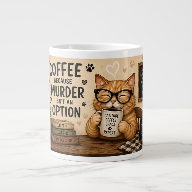 Funny Coffee Cat Mug (Front)