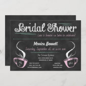Funny Coffee Chalkboard Bridal Shower Invitation (Front/Back)