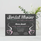Funny Coffee Chalkboard Bridal Shower Invitation (Standing Front)