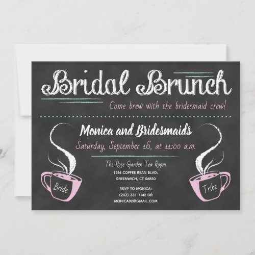 Funny Coffee Chalkboard Bridesmaid Brunch Invitation