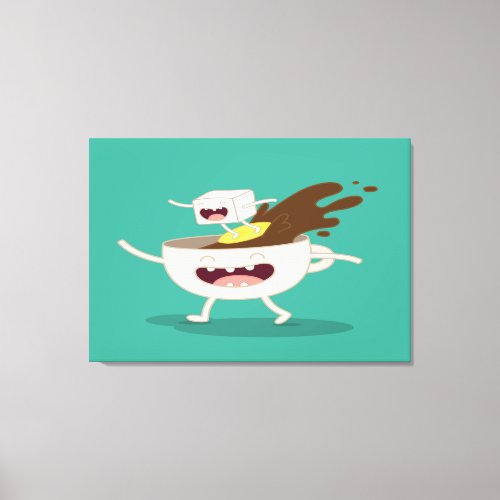 Funny Coffee Character Canvas Print