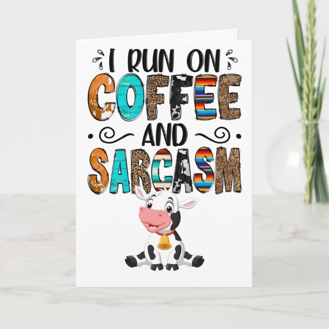 funny Coffee Cow card (Front)