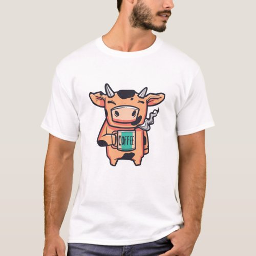 Funny Coffee cow T_Shirt