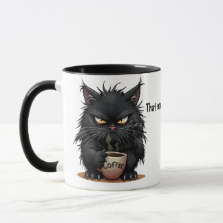 Funny Coffee cup holding cat