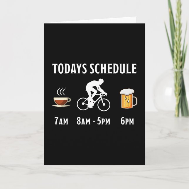 Funny Coffee Cycling Beer Gift Cyclist Card (Front)