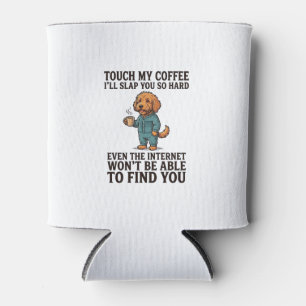 Funny Coffee Dog Vintage Engraving Shirt Design_1 Can Cooler