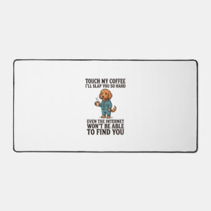 Funny Coffee Dog Vintage Engraving Shirt Design_1 Desk Mat