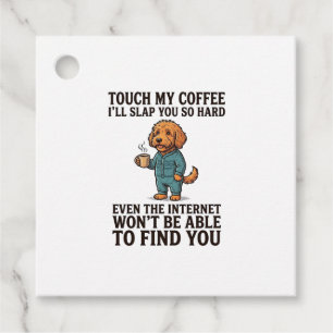 Funny Coffee Dog Vintage Engraving Shirt Design_1 Favor Tags