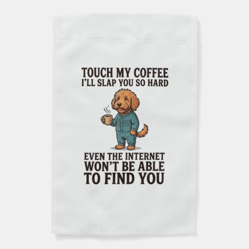 Funny Coffee Dog Vintage Engraving Shirt Design_1 Garden Flag