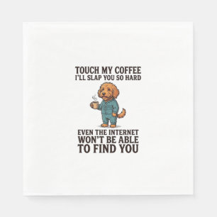 Funny Coffee Dog Vintage Engraving Shirt Design_1 Napkins