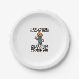Funny Coffee Dog Vintage Engraving Shirt Design_1 Paper Plates