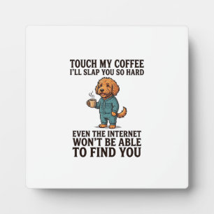 Funny Coffee Dog Vintage Engraving Shirt Design_1 Plaque