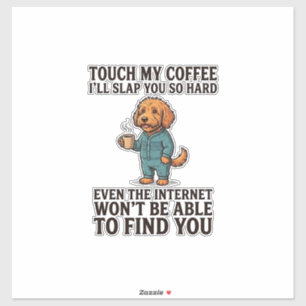 Funny Coffee Dog Vintage Engraving Shirt Design_1 Sticker