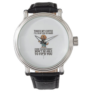 Funny Coffee Dog Vintage Engraving Shirt Design_1 Watch