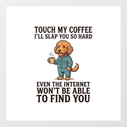 Funny Coffee Dog Vintage Engraving Shirt Design_1 Window Cling