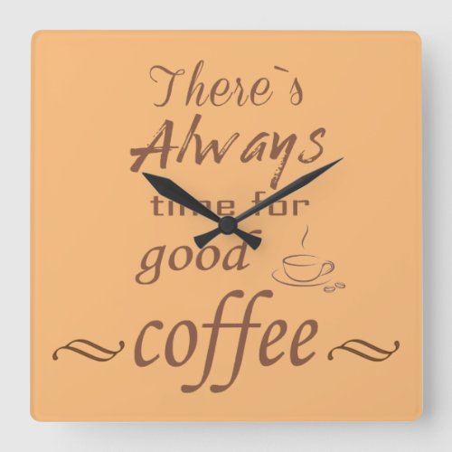 Funny coffee drinks quotes caffeine drinking square wall clock