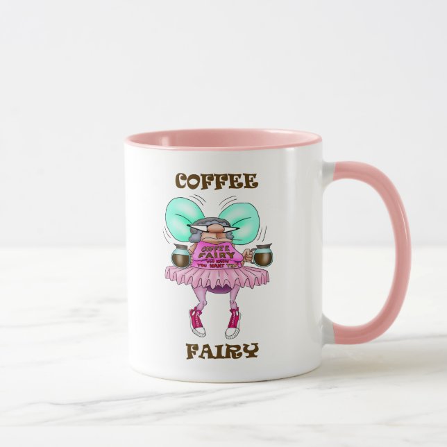 Funny Coffee Fairy Humor Mug (Right)